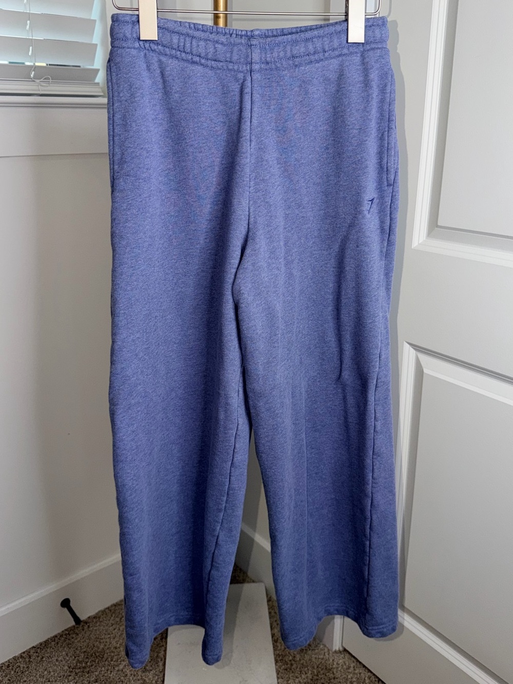 144. Gymshark Rest Day Sweats 2.0 Wide Leg Joggers in Worn Blue Marl